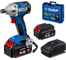 ЗУБР Т7, 20 В, 280 Н·м, 2 АКБ (4 А·ч), бесщеточный винтоверт, кейс, Профессионал (GVB-250-42)