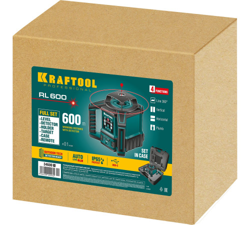 KRAFTOOL RL600, 600 м, ротационный лазерный нивелир (34600) купить  в Сочи