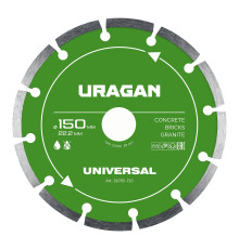 URAGAN UNIVERSAL 150 мм, диск алмазный отрезной сегментный (36705-150)