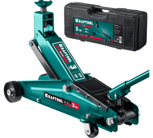 KRAFTOOL SUV, в кейсе 3 т, 190 - 530 мм, подкатной домкрат с высоким подъемом (43458-3-K) купить  в Сочи