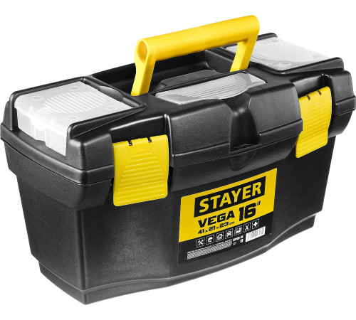 STAYER VEGA-16, 410 x 210 x 230 мм, (16″), пластиковый ящик для инструментов (38105-16) купить  в Сочи