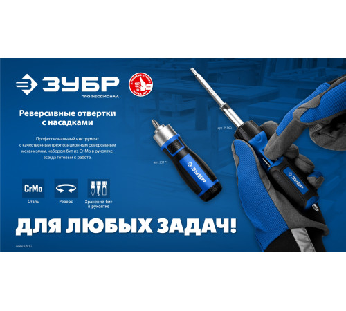 ЗУБР 12 предм., реверсивная отвертка, Профессионал (25169) купить в Сочи ЗУБР 12 предм., реверсивная отвертка, Профессионал (25169) купить в Сочи
