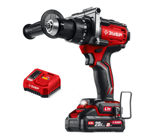 ЗУБР 20 В, 165 Н·м, 1 АКБ LMS (2 А·ч), бесщеточная ударная дрель-шуруповерт (ДБУ-165-21) купить  в Сочи
