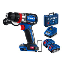 ЗУБР 20 В, 70 Н·м, 2 АКБ LMS (4 А·ч), бесщеточная ударная дрель-шуруповерт, кейс, ПРОФЕССИОНАЛ (DBS-70-42)