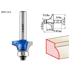 ЗУБР 22.2 x 9.4 мм, радиус 4.8 мм, фреза кромочная калевочная №1, Профессионал (28701-22.2)