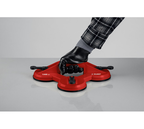 ЗУБР 140 кг, пластмассовый, тройной, стеклодомкрат на присоске (33724-3) купить  в Сочи