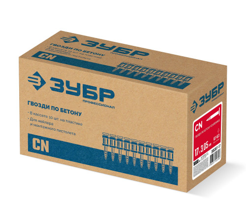 ЗУБР CN усиленные 17 х 3.05 мм, гвозди по бетону оцинкованные, 1000 шт (305387-17) купить  в Сочи