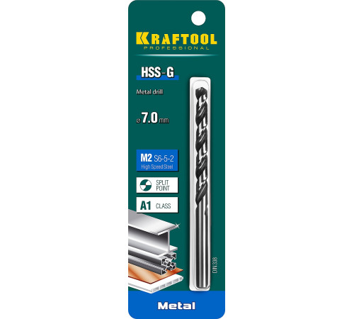 KRAFTOOL HSS-G, 7.0 х 109 мм, сталь P6M5, сверло по металлу (29651-7) купить в Сочи KRAFTOOL HSS-G, 7.0 х 109 мм, сталь P6M5, сверло по металлу (29651-7) купить в Сочи