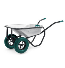 KRAFTOOL MAXDrive-2 110л, 280 кг, двухколесная, с трубным усилителем, кузов 0,9 мм, полиуретановые колеса, тачка строительная (39860)