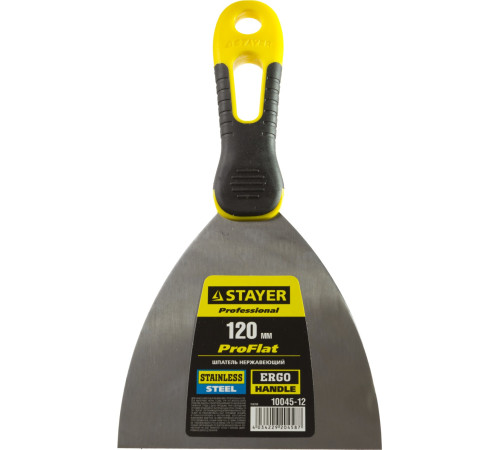 STAYER PROFlat, 120 мм, х-образное профилированное полотно, облегченная двухкомпонентная ручка, нержавеющий шпатель, Professional (10045-12) купить  в Сочи