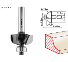 ЗУБР 28.6 x 13 мм, радиус 7.9 мм, фреза кромочная калевочная №2, Профессионал (28785-28.6)