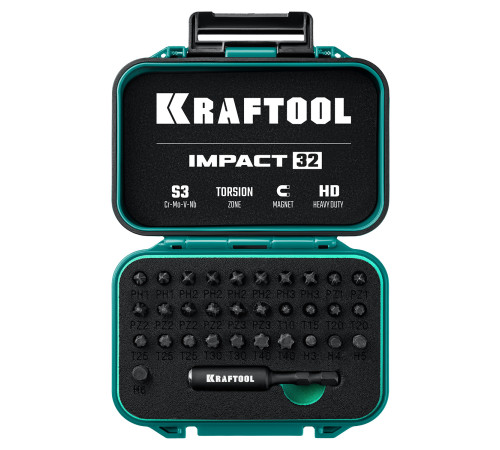 KRAFTOOL Impact-32, 32 шт, набор ударных бит (26066-H32) купить в Сочи KRAFTOOL Impact-32, 32 шт, набор ударных бит (26066-H32) купить в Сочи