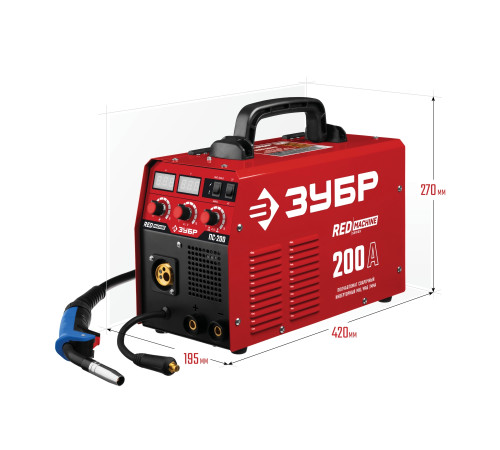 ЗУБР MIG-MAG / ММА, 200 А, RED MACHINE, сварочный полуавтомат инверторный (ПС-200) купить  в Сочи