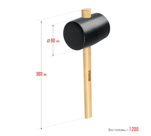 STAYER 1100 г, чёрная резиновая киянка (20505-100) купить в Сочи STAYER 1100 г, чёрная резиновая киянка (20505-100) купить в Сочи