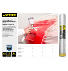 STAYER 15 м, 1.7 м, 9 мкм, с клейкой лентой маскер, защитная пленка, Professional (12255-170-15)