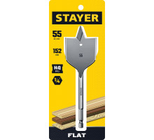 STAYER Flat, 55 x 152 мм, перовое, cверло по дереву (2950-55)