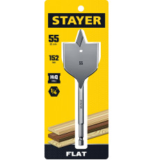 STAYER Flat, 55 x 152 мм, перовое, cверло по дереву (2950-55)