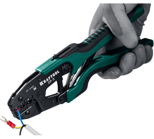 KRAFTOOL CP-3, 0.5 - 6 мм2, для изолированных наконечников и соединительных муфт, пресс-клещи (45461-3) купить  в Сочи