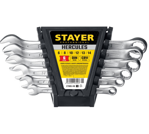 STAYER HERCULES, 6 шт, 6 - 14 мм, набор комбинированных гаечных ключей, Professional (27085-H6) купить в Сочи STAYER HERCULES, 6 шт, 6 - 14 мм, набор комбинированных гаечных ключей, Professional (27085-H6) купить в Сочи