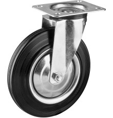 ЗУБР d 200 мм, г/п 185 кг, игольчатый подшипник, резина/металл, поворотное колесо, Профессионал (30936-200-S)