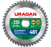 URAGAN Expert, 235 х 32/30 мм, 48Т, пильный диск по дереву (36802-235-32-48)