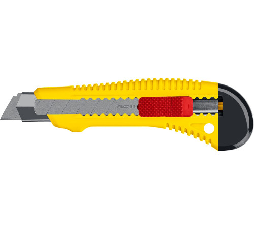 STAYER FORCE-M, 18 мм, нож упрочненный с метал. направляющей и сдвижным фиксатором (0913) купить  в Сочи