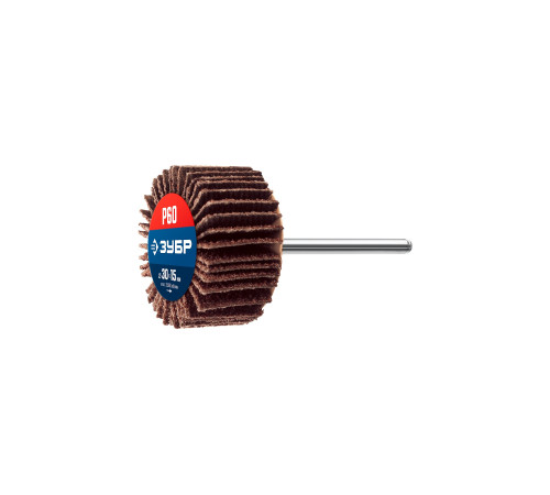 ЗУБР d 30 x 15 мм, P60, на шпильке d 3.2мм, круг шлифовальный лепестковый, Профессионал (36600-060) купить  в Сочи