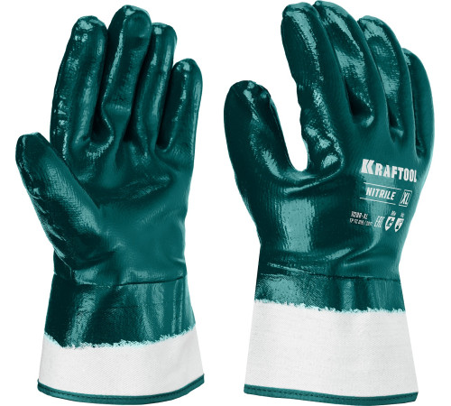 KRAFTOOL HYKRAFT Heavy Duty - особопрочные, XL (10), с крагой, нитриловое покрытие, высокая защита от нефтепродуктов, перчатки (11288-XL) купить в Сочи KRAFTOOL HYKRAFT Heavy Duty - особопрочные, XL (10), с крагой, нитриловое покрытие, высокая защита от нефтепродуктов, перчатки (11288-XL) купить в Сочи