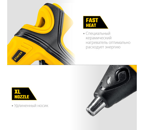 STAYER PRO 7, d 7 мм, 7 г/мин, электрический, пистолет термоклеевой, Professional (0681-07) купить  в Сочи