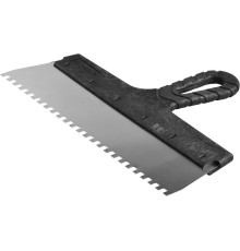 ЗУБР 300 мм, зуб 6 х 6 мм, пластиковая ручка, нержавеющий фасадный шпатель (10078-30-06)