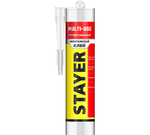 STAYER MULTI USE, 280 мл, белый, универсальный монтажный клей, Professional (41321) купить в Сочи STAYER MULTI USE, 280 мл, белый, универсальный монтажный клей, Professional (41321) купить в Сочи