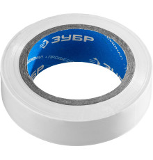 ЗУБР ЭЛЕКТРИК-10, 15 мм х 10 м, 6 000 В, белая, не поддерживает горение, изолента ПВХ, Профессионал (1233-8)