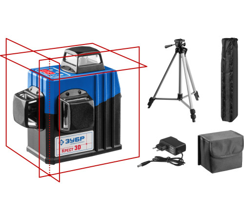 ЗУБР КРЕСТ 3D, №2, 20 - 70 м, лазерный нивелир, Профессионал (34908-2) купить  в Сочи