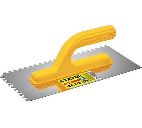 STAYER 130 х 270 мм, зуб 6 х 6 мм, штукатурная гладилка (08012-06) купить  в Сочи