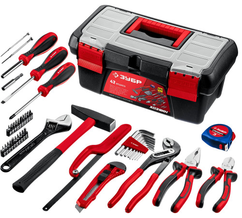 ЗУБР Хозяин-42, 42 предм., универсальный набор инструмента для дома (22105) купить  в Сочи