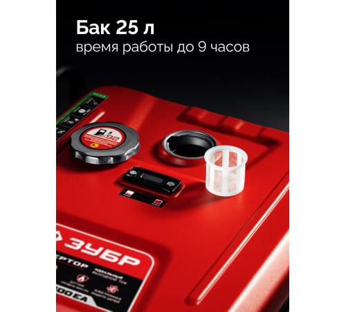 ЗУБР 7500 Вт, инверторный генератор с электростартером и розеткой АВР (СБИ-7500ЕА) купить  в Сочи