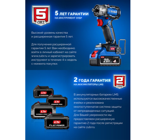 ЗУБР Power PRO, 20 В, 2.0 А·ч, аккумулятор LMS, ПРОФЕССИОНАЛ (BP-P-20-2) купить  в Сочи