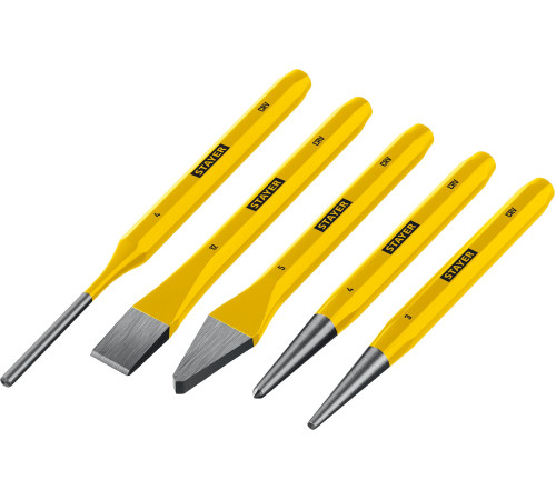 STAYER Hercules, 5 предметов, набор зубил и кернеров в пластиковом держателе, Professional (21077-H5) купить  в Сочи