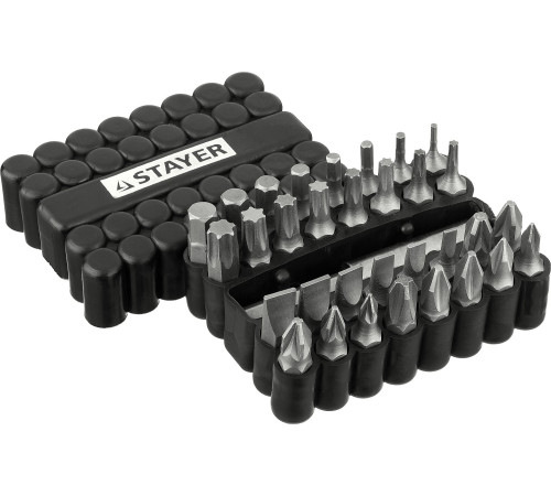 STAYER 33 шт, набор бит с магнитным адаптером (26085-H33) купить  в Сочи STAYER 33 шт, набор бит с магнитным адаптером (26085-H33) купить  в Сочи