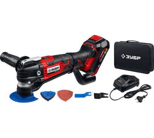 ЗУБР C1-18, 18 В, OQIS, АКБ (2 А·ч), реноватор, сумка, набор насадок (МФИ-18-21) купить  в Сочи