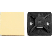 ЗУБР ПХС, 25 x 25 мм, нейлон, 100 шт, черная, самоклеющаяся площадка под хомут-стяжку (30917-25)