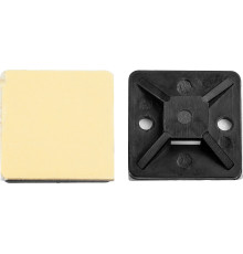 ЗУБР ПХС, 25 x 25 мм, нейлон, 100 шт, черная, самоклеющаяся площадка под хомут-стяжку (30917-25)