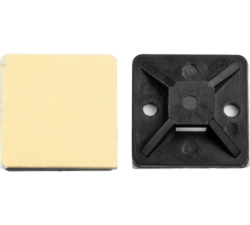 ЗУБР ПХС, 25 x 25 мм, нейлон, 100 шт, черная, самоклеющаяся площадка под хомут-стяжку (30917-25) купить  в Сочи