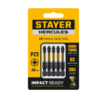 STAYER HERCULES, PZ2, 50 мм, 5 шт, торсионные биты (26233-2-50-5)