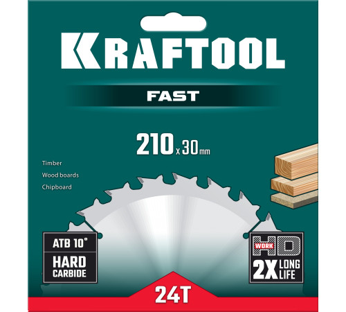 KRAFTOOL Fast, 210 х 30 мм, 24Т, пильный диск по дереву (36950-210-30) купить в Сочи KRAFTOOL Fast, 210 х 30 мм, 24Т, пильный диск по дереву (36950-210-30) купить в Сочи