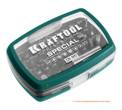 KRAFTOOL Special-32, с адаптером 32 шт, набор специальных бит (2610-H32) купить в Сочи KRAFTOOL Special-32, с адаптером 32 шт, набор специальных бит (2610-H32) купить в Сочи