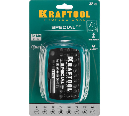 KRAFTOOL Special-32, с адаптером 32 шт, набор специальных бит (2610-H32) купить в Сочи KRAFTOOL Special-32, с адаптером 32 шт, набор специальных бит (2610-H32) купить в Сочи