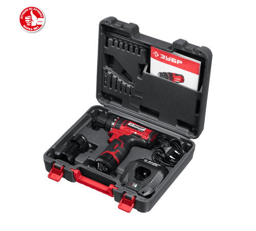 ЗУБР С1-12, 12 В, 30 Н·м, 2 АКБ (2 А·ч), дрель-шуруповерт, кейс (ДШЛ-125-22) купить  в Сочи