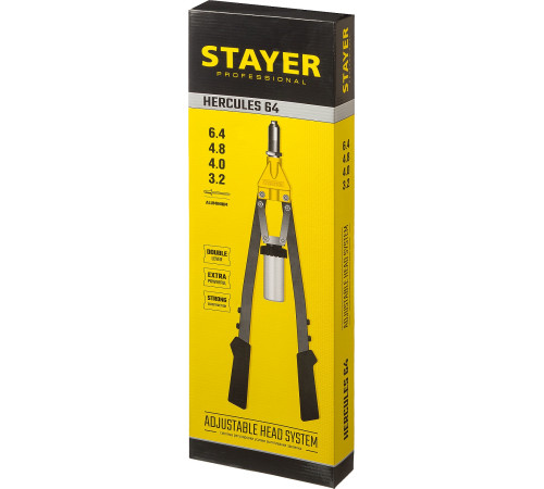 STAYER HERCULES-64, 3.2 - 6.4 мм, усиленный двуручный заклепочник, Professional (3106) купить в Сочи STAYER HERCULES-64, 3.2 - 6.4 мм, усиленный двуручный заклепочник, Professional (3106) купить в Сочи