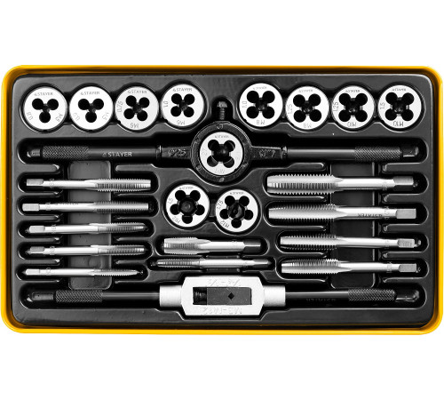 STAYER MaXCut, 24 предмета, легированная сталь, набор метчиков и плашек (28020-H24) купить  в Сочи